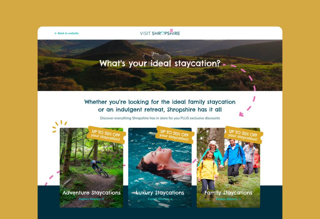 Visit Shropshire Campaign Landing Page